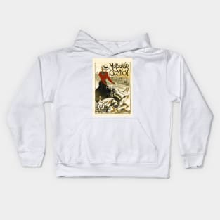 MOTOCYCLES COMIOT PARIS by Théophile Alexandre Steinlen Vintage French Bicycle Advertisement Kids Hoodie